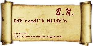 Börcsök Milán névjegykártya