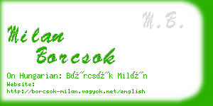 milan borcsok business card